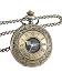 Mudder Vintage Roman Numerals Scale Quartz Pocket Watch with Chain (Bronze)