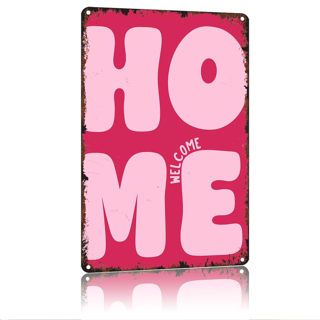 peiyeety Welcome Home Funny 8x12 Inch Aluminum Vintage Metal Tin Signs-For Living Room Kitchen Bedroom Patio Porch Men'S Nest Wall Decor