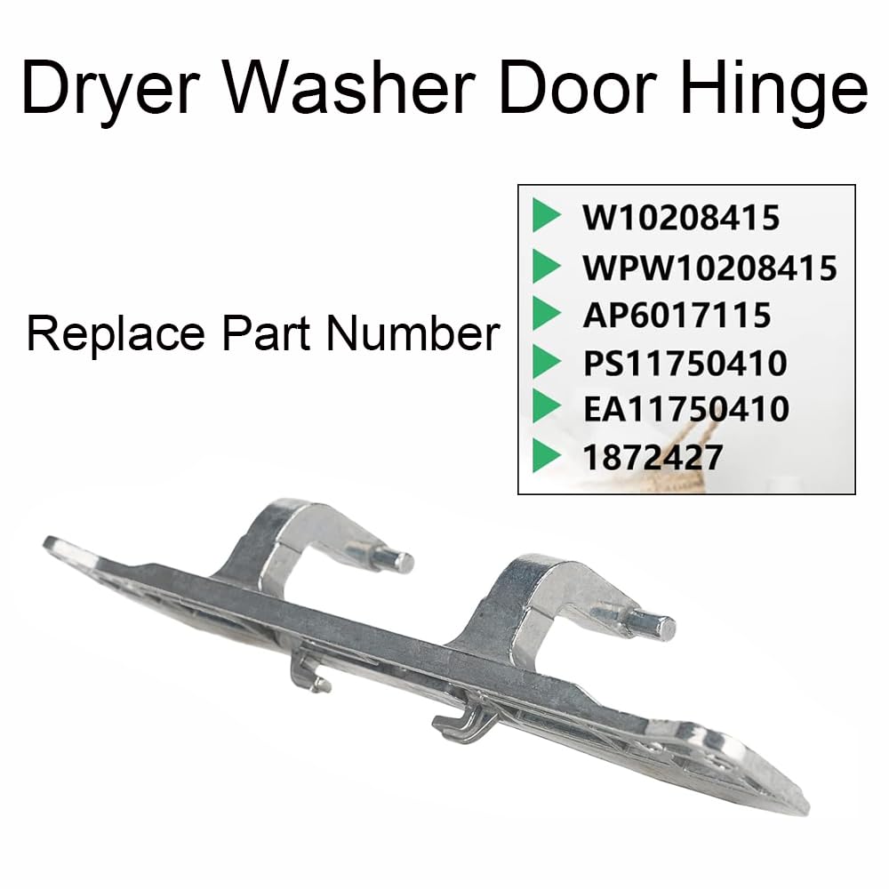 Türscharnier für Trockner, Waschmaschine und Waschmaschine, kompatibel mit W10208415, WPW10208415, 1872427, AP6017115, PS11750410, 2 Stück