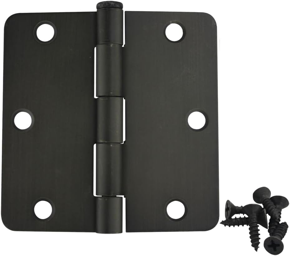 3 Pack - Cosmas Oil Rubbed Bronze Door Hinge 3.5" Inch x 3.5" Inch with 1/4" Inch Radius Corners - 37571
