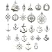 Nautical Charm Collection-50 Pcs Craft Supplies Nautical Ship Wheel Anchor lig Charms Pendants for Crafting, Jewelry Findings Making Accessory For DIY Necklace Bracelet (Antique Silver Nautical Charm)