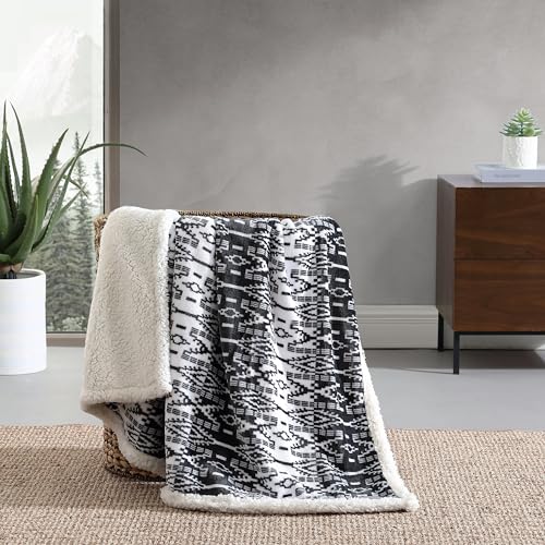 Image of Eddie Bauer - Throw Blanket, Brushed Fleece & Plush Sherpa Soft Bedding, Blanket for Couch & Bed (San Juan Grey, 50 inch x 60 inch)