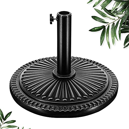 DHHVIC Runde Terrasse Regenschirm-Basis, 22-Pfund-Hochleistungs-Regenschirm-Basis, Patio-Tischständer, Regenschirm-Basiszubehör, Großes 38Mm-48Mm Universal-Pole Cover