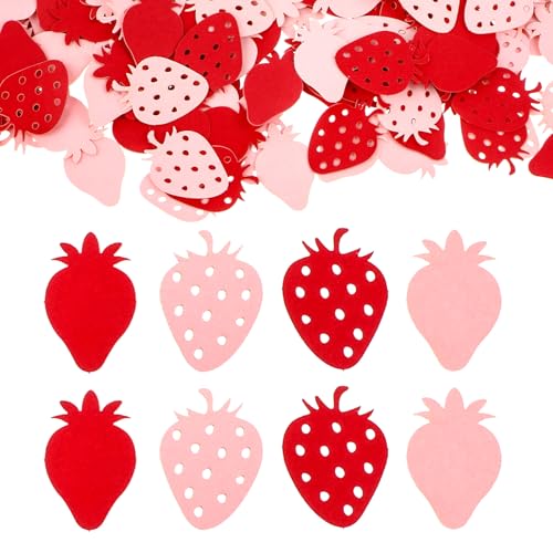 200PCS Strawberry Confetti, Berry Sweet Strawberry Dot Table Decorations for Baby Shower Themed Bee Birthday Wedding Table Wall Christmas Halloween Thanksgiving Party Decoration Supplies