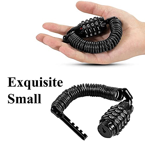 4-Digit Resettable Security Bicycle Lock Chain Bike Lock Cable Bicycle Accessories For E-Bike Mountain Bike Outdoor Ski Gate Accessories #TOP1