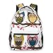 Produktbild MTevocon Rucksack für Teens Herren Damen Aufbewahrungspaket,Eule Retro niedlichen Zweig Cartoon fröhl, Business Casual Schultasche Reise-Laptop-Tagesrucksack