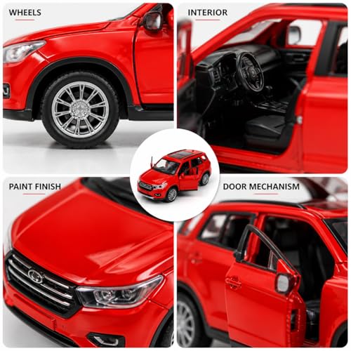 Image of Diecast Metal Car Toy for Kids 1:36 Scale Model | Pull Back Action with Light & Sound | Openable Doors | Alloy Model Car for Kids | Collectible Toy Car Gift for Boys & Adults