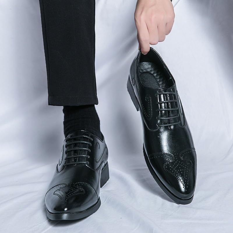 Men's Dress Shoes Classic Fashion Brogue Oxfords Shoes Business Formal Wedding Lace-Up Shoes for Men3