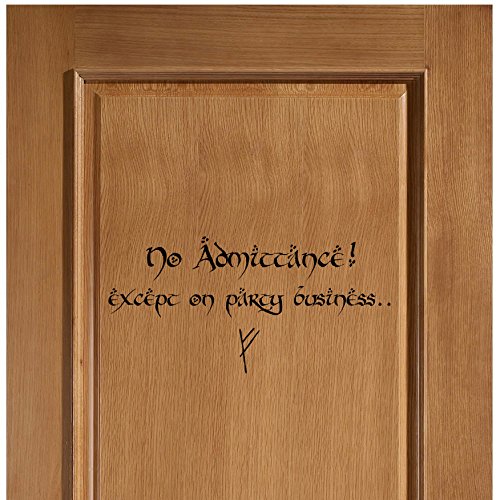 Autocollant mural en vinyle inspiré du Seigneur des Anneaux « No Admittance » pour chambre à coucher, salon, voiture, dortoir, porte LOTR