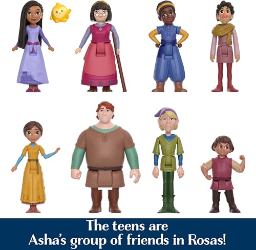 Mattel Disney Wish Toys, The Teens Mini Doll Set, 8 Posable Dolls & Star Figure, Signature Outfits Inspired by the Movie - image 3