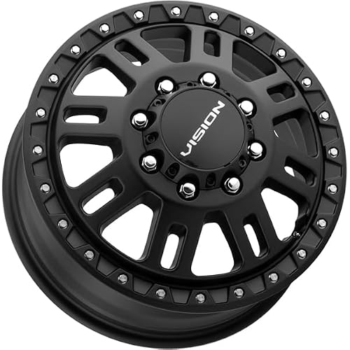 Vision 408 Manx 2 Dually Front 16x6 8x6.5\" Satin Black Wheel Rim 16\" Inch