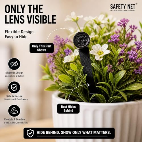 Image of SAFETYNET WiFi Button Camera | 1080P Full HD Hidden Spy Camera | IWF CAM App | Flexible Bendable Design | 32GB Memory Support with Compression | Live View on Mobile & Laptop | Audio Video Recording