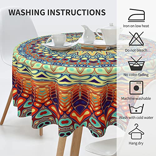 Speku Mandala Round Tablecloth 60 Inch Waterproof Tablecloths Boho Table Cloth Decorative For Picnic Party Holiday Home Indoor Outdoor #TOP5