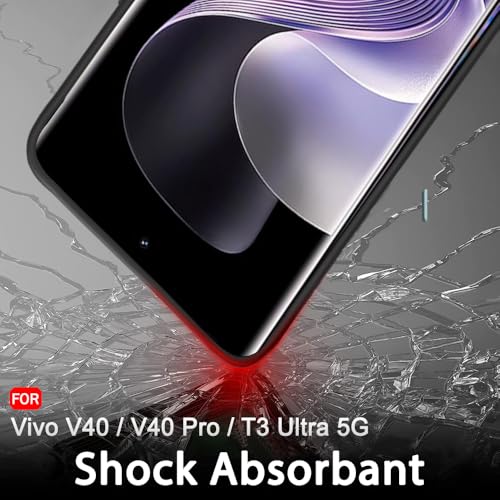 Image of TheGiftKart Sleek Back Cover Case for Vivo V40 / V40 Pro / T3 Ultra 5G | Slim Fit Protective Design | Ultra Matte Finish | Camera Protection Bump | Soft Silicon Back Cover Case (Silicone, Black)