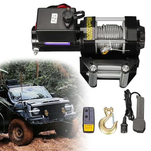 Electric Recovery Winch Kit 3500 lbs con Control Remoto miniatura 1