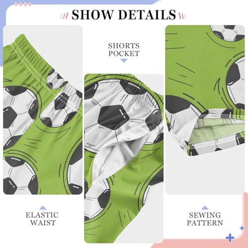 Boys' Pants Soccer Balls Bright Green Long Bottoms Jogger Pants Elastic Waist Trousers with Pockets S-XL4