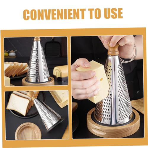 Rallador de cocina multifuncional con mango de madera miniatura 6