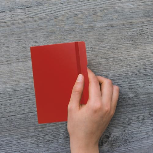 Image of Anupam Fluct A7 Hard Bound Journal | 128 Pages 80gsm | Matte Finish PVC Cover Aesthetic Diary | pH Neutral & Acid Free Ruled Paper | Matching Elastic Lock | For Journaling (Pack of 2 Red)