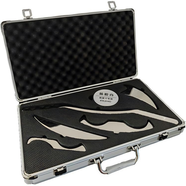 INDIAHUNK® New 2025 Stainless Steel Gua Sha Tool – 5-Piece IASTM Massage Set with Solar-Powered Vibration, Massage Oil & Cream