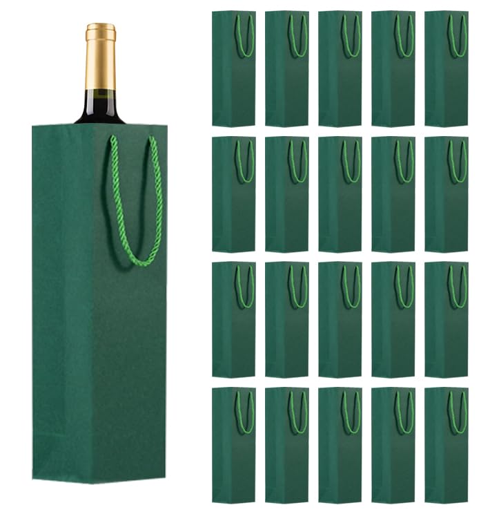 Wine Bottle Bag Gift Bag, Window Transparent Premium Wine Gift Bag with Handle, Kraft Wine Organizer for Christmas, Wedding, Party