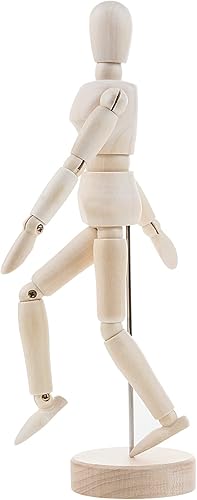 Miniatura 2 de Crazy Huayi Artists Maniquí de madera articulado tamaño 8 pulgadas L perfecto para decoración del hogardibujo