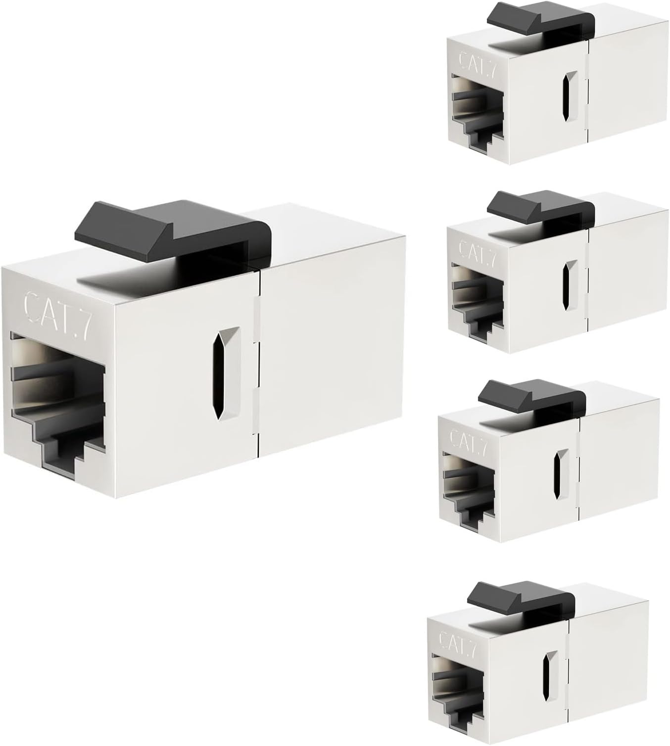 CAT7 Coupler RJ45 Keystone Shielded Coupler, Ethernet Coupler, Female to Female Keystone Jack,STP Keystone Insert for Cat7/Cat6a/cat6/cat5e Cable (5 Pack)