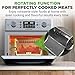 NutriChef 26QT Air Fryer Oven | Countertop Convection Toaster & Air Fryer | 360° Rotisserie Feature | 10 Digital Presets | Includes Drip Tray, Air Frying Basket & Bake Rack 15x16x14 | Stainless Steel