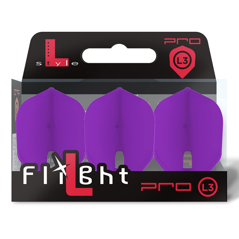L-style l3c shape champagne dart flights - deep purple โ image 1