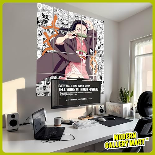 Image of MODERN GALLERY MART Pack of 20 Demon Salyer Nezuko Kamado Manga Poster | A4 Size Anime Wall Art (8.3 x 11.7 inch) | Manga Posters with Glue Dots | Anime Poster for Bedroom, Living Room, Office
