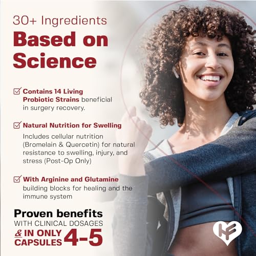 HealFast Complete Surgery & Injury Recovery Supplement: for Wound, Scar Treatment & Bruising w/Vitamins, Bromelain, Quercetin & Probiotics (Pre+Post Op) - Image 6