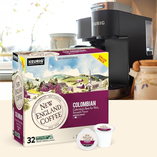 Image of New England Coffee Colombian Supremo Single Serve Pods 32 Count (Pack of 4)