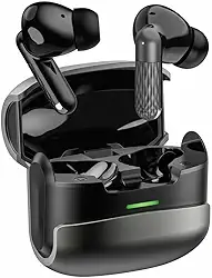 Fone Bluetooth 5.4 True Wireless com Cancelamento de Ruído – Bateria de Longa Duração + Microfone para Chamadas – À Prova d’Água – Estojo de Carga – Compatível iPhone e Android