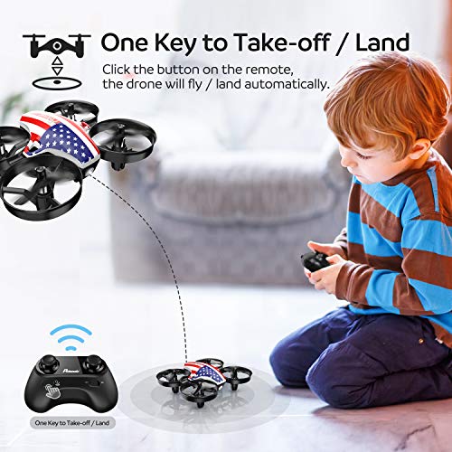 Mini Drone, Potensic A20 RC Nano Quadcopter 2.4G 6 Axis, Altitude Hold Function, Headless Mode Safe and Stable Flight, Remote Control Drone for Beginners & Kids -Flag