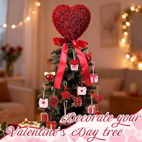 Árbol de corazón rojo de 29,5 cm para centros de mesa en cenas de San Valentín 6