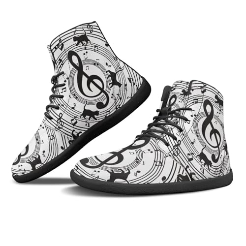 Binienty PU Leather Lace up Flat Shoes Men Women High Top Barefoot Sneakers Zero Drop Non Slip Daily Footwear2