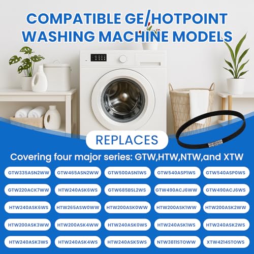 Image of Washing Mechine Repair Kit(WH05X24185 Washing Machine Clutch + WH01X24434 Washer Spring + 2 X WH01X27538 Washer Drive Belt), for GE /Hotpoint Washer Parts Replacs 4588013 AP6328256 PS /EAP11729473