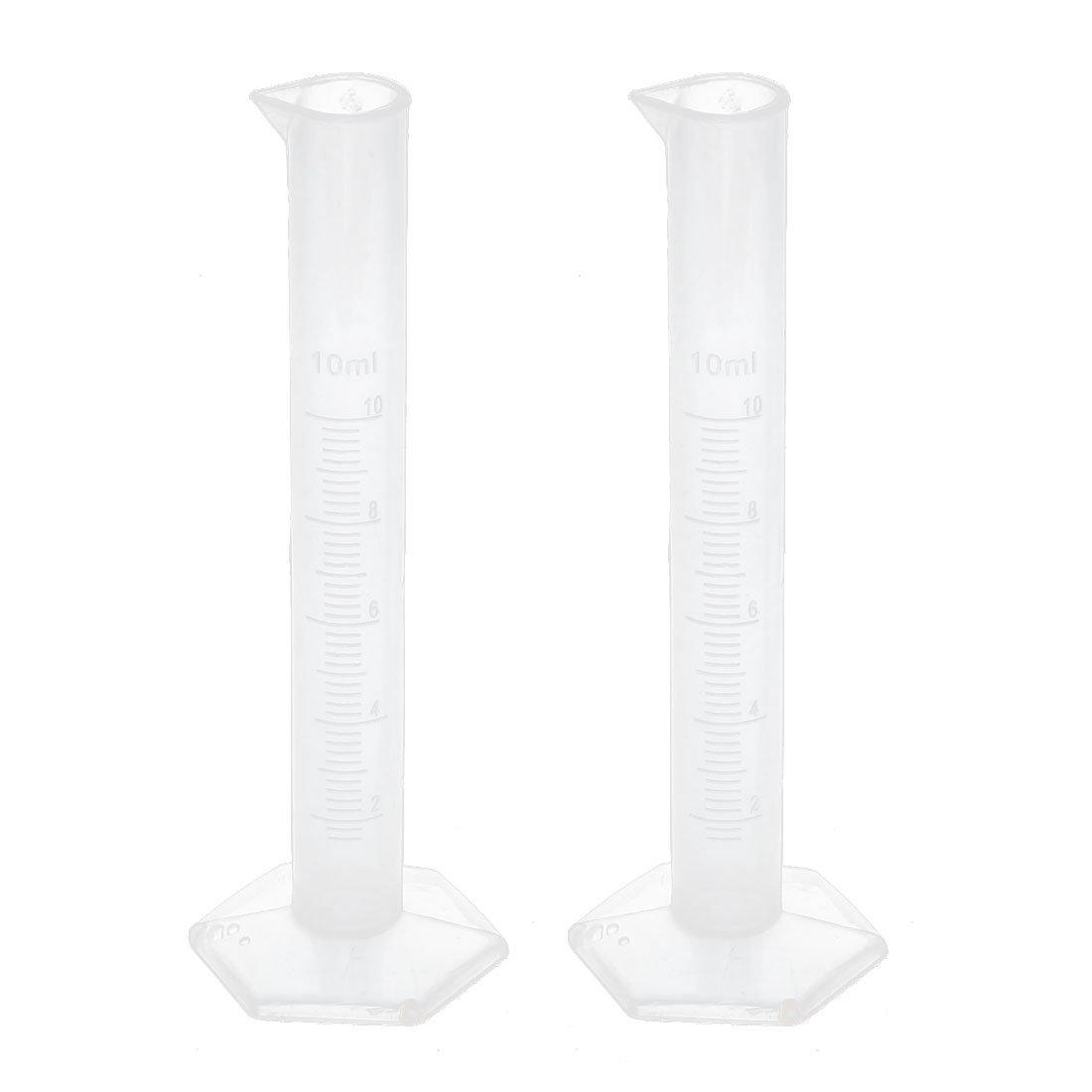 IIVVERR 2 Pcs 10mL Laboratory Solution Liquid Measurement Graduated Cylinder 13cm Height(2 piezas 10 ml Solución de laboratorio Medición de líquidos Cilindro graduado 13 cm Altura