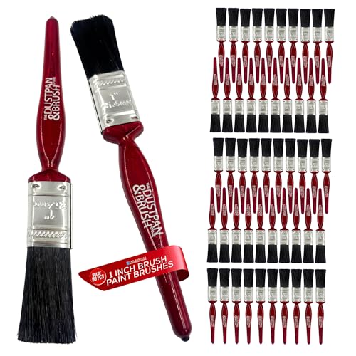 Box of 50 1 Inch Professional Paint Brushes - Multi Purpose Set of 50 1 Synthetic Paint Brush - Perfect for Fiberglass Laminating Gloss Varnishes Decorating both Interior & Exterior - Box of 50