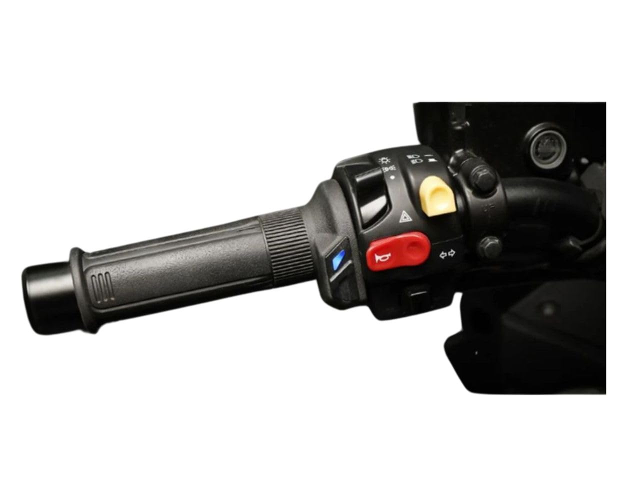 KOSO HG-13 poignées chauffantes 22 mm 120 mm compatible avec motos et quads | Ensemble pour accélérateur rotatif, bouton au pouce intégré, voyant à diodes, réglages de chaleur, coupure à basse tension