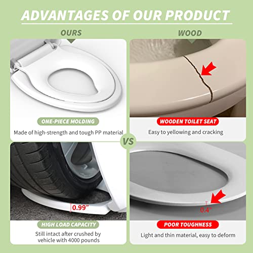 Toilet Seat With Toddler Seat Built In, Potty Training Toilet Seat, Magnetic Kids Toilet Seat, Slow Close, Thicken Plastic Easy To Clean, Removable And Never Loosen,Fits Both Adults Child, White 18.5” #TOP7