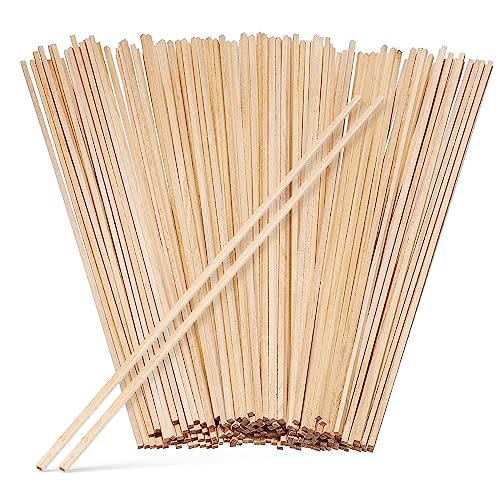 KOCKSHION 100Pcs Square Dowels Unfinished Craft Sticks Wood Strips for DIY Projects Versatile Crafting Materials for Art Models and Home Decor