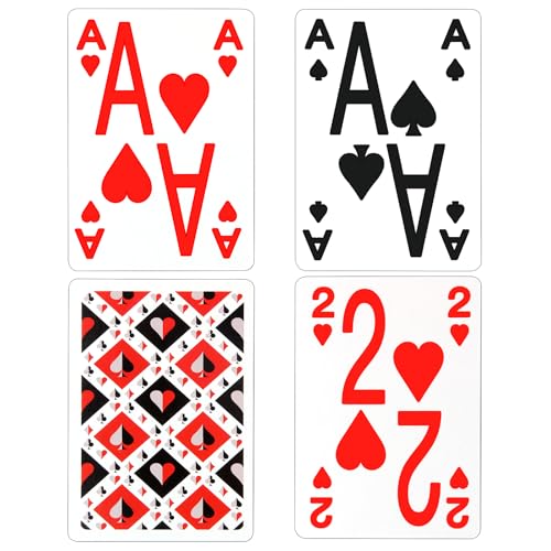 2 Cartas de Poker con Numeros Grandes para Baja Vision