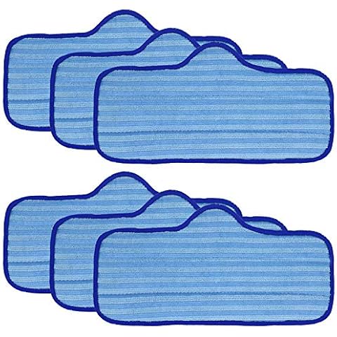 Magicmops 6 Pack Replacement Microfiber Floor Mop Pads Compatible with Dupray Neat Steam Cleaner, Durable, Reusable and Machine Washable Cover