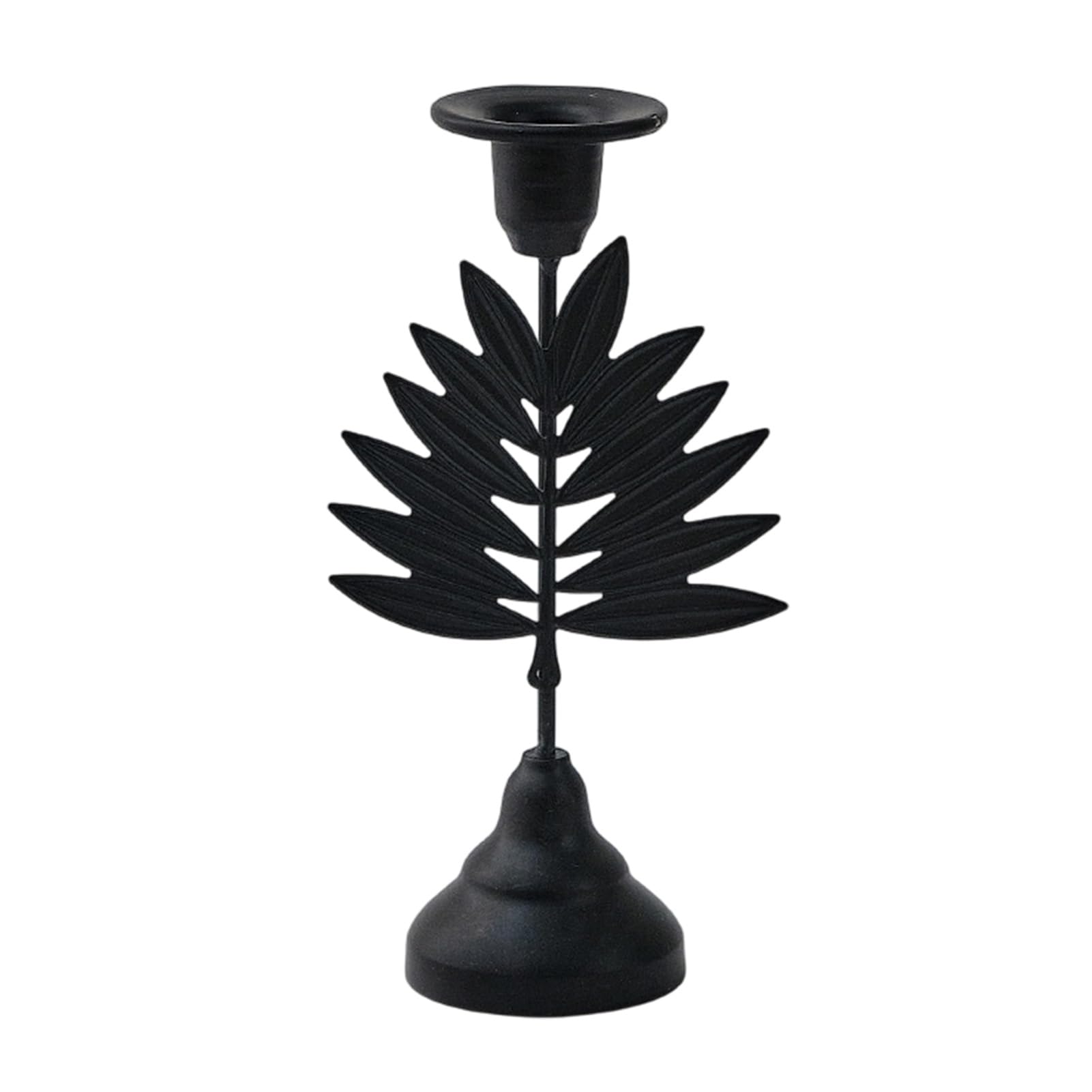 sugerou Reusable Metal Candle Holder with Distressed Taper Candle Stand Design, Minimalist Iron Candlestick for Romantic Dinner Decor, 17.5cm Height, Farmhouse Centerpiece Black E