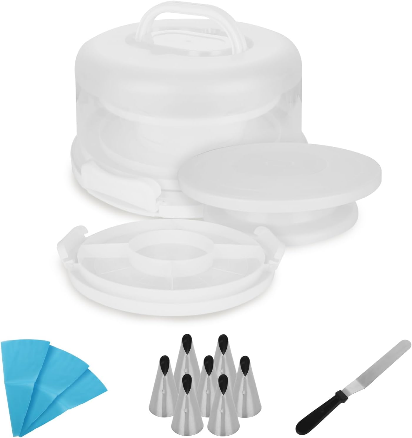 MIVIDE 10 Inch Cake Carrier with Lid, Portable Cake Holders