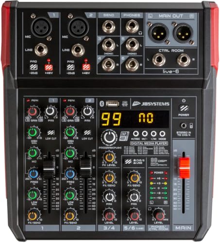 JB systems LIVE-6 4-Channel Mixer with Media Player