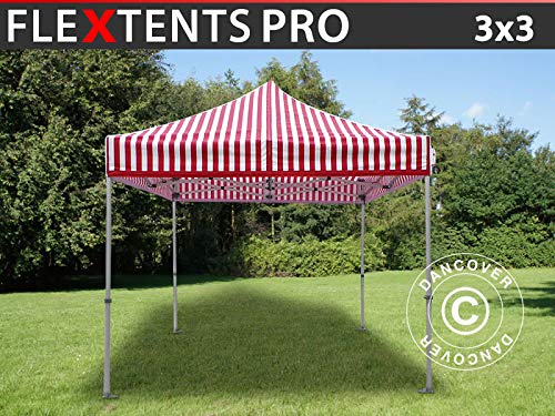 Dancover Pop up gazebo FleXtents Pop up canopy Folding tent PRO 3x3 m striped