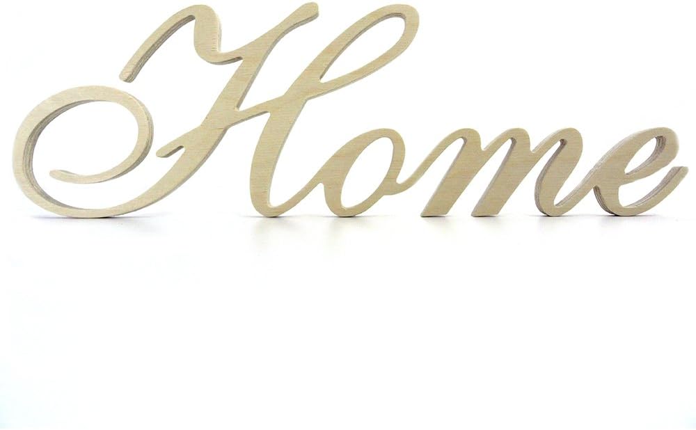 Wooden Letters " Home " Unfinished Wood Word