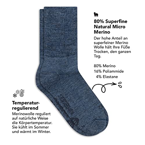 Wundersocks Alp Socken (38-41, Jeans) für Sport und Freizeit