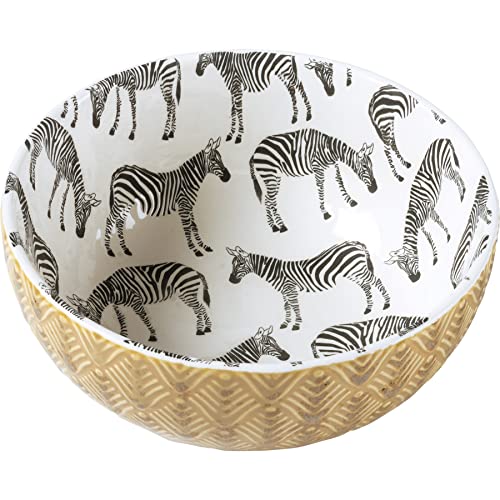 Primitives-by-Kathy-Set-of-3-Printed-Zebra-Design-Stoneware-Serving-Bowls Primitives by Kathy Set of 3 Printed Zebra Design Stoneware Serving Bowls